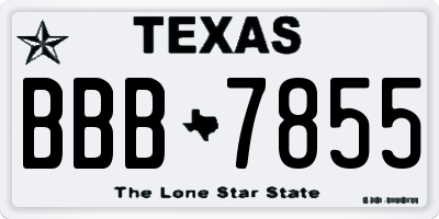 TX license plate BBB7855