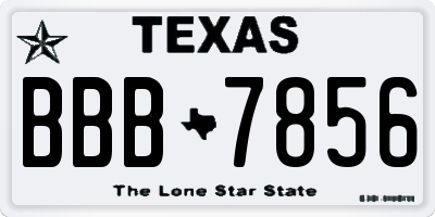 TX license plate BBB7856
