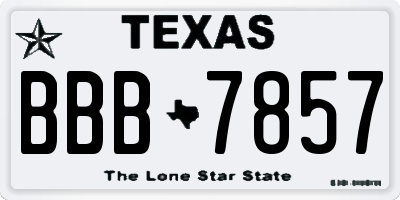 TX license plate BBB7857