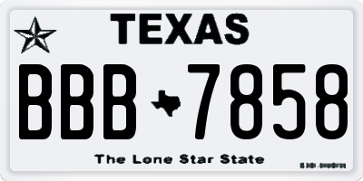 TX license plate BBB7858