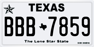 TX license plate BBB7859