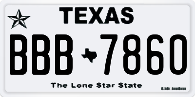 TX license plate BBB7860