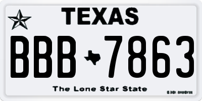 TX license plate BBB7863