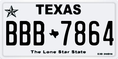 TX license plate BBB7864