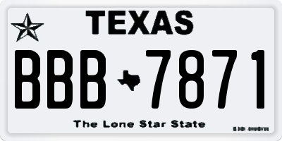 TX license plate BBB7871