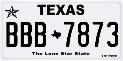 TX license plate BBB7873