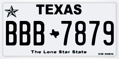 TX license plate BBB7879