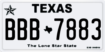 TX license plate BBB7883