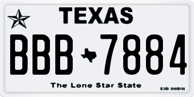 TX license plate BBB7884