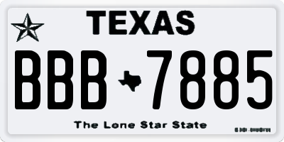 TX license plate BBB7885