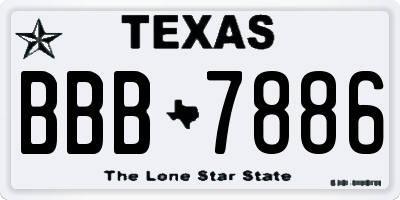 TX license plate BBB7886