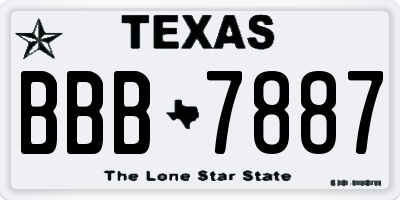TX license plate BBB7887