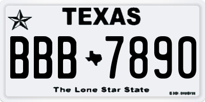 TX license plate BBB7890