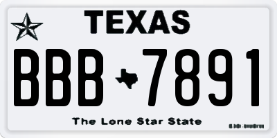 TX license plate BBB7891