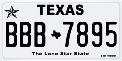 TX license plate BBB7895