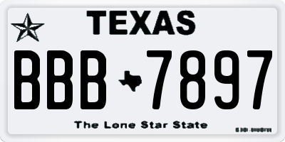 TX license plate BBB7897