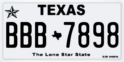 TX license plate BBB7898