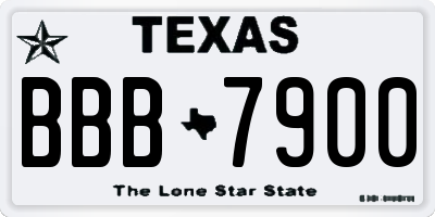 TX license plate BBB7900