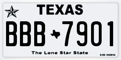 TX license plate BBB7901