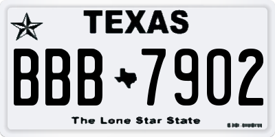 TX license plate BBB7902