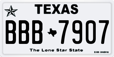 TX license plate BBB7907