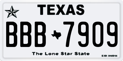 TX license plate BBB7909