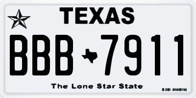 TX license plate BBB7911