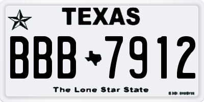 TX license plate BBB7912