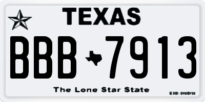 TX license plate BBB7913