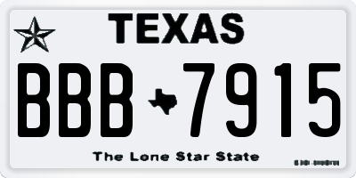 TX license plate BBB7915