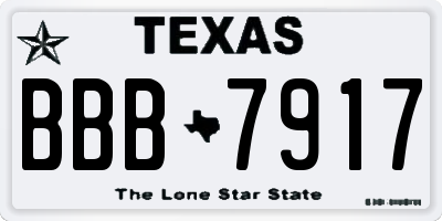 TX license plate BBB7917