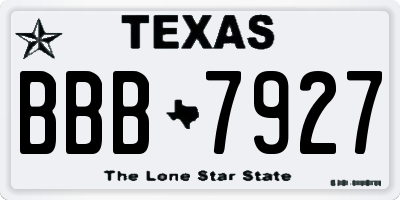 TX license plate BBB7927