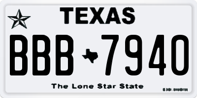 TX license plate BBB7940