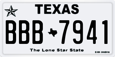 TX license plate BBB7941