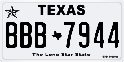 TX license plate BBB7944