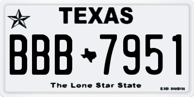 TX license plate BBB7951