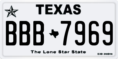 TX license plate BBB7969