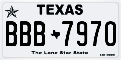 TX license plate BBB7970
