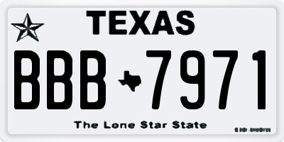 TX license plate BBB7971