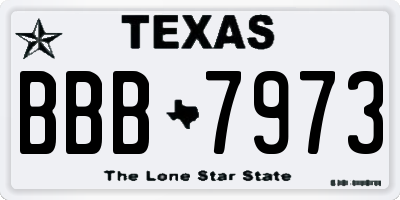 TX license plate BBB7973