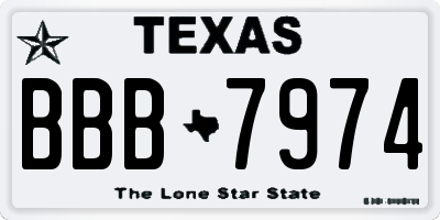 TX license plate BBB7974