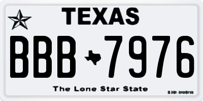 TX license plate BBB7976