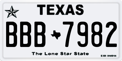 TX license plate BBB7982
