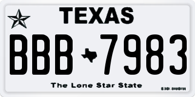 TX license plate BBB7983