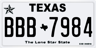 TX license plate BBB7984