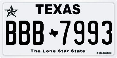 TX license plate BBB7993