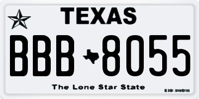 TX license plate BBB8055