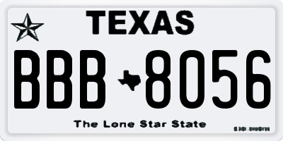 TX license plate BBB8056