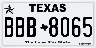 TX license plate BBB8065