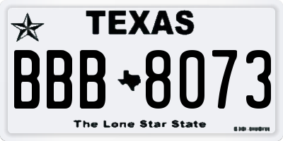 TX license plate BBB8073